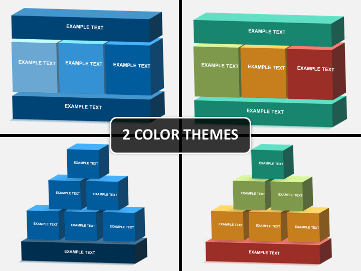3D blocks structure PPT cover slide 