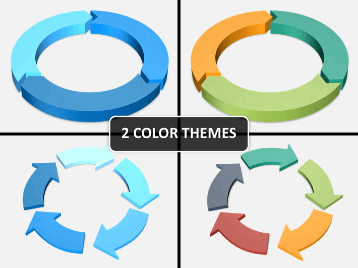 3d circular arrows PPT cover slide 