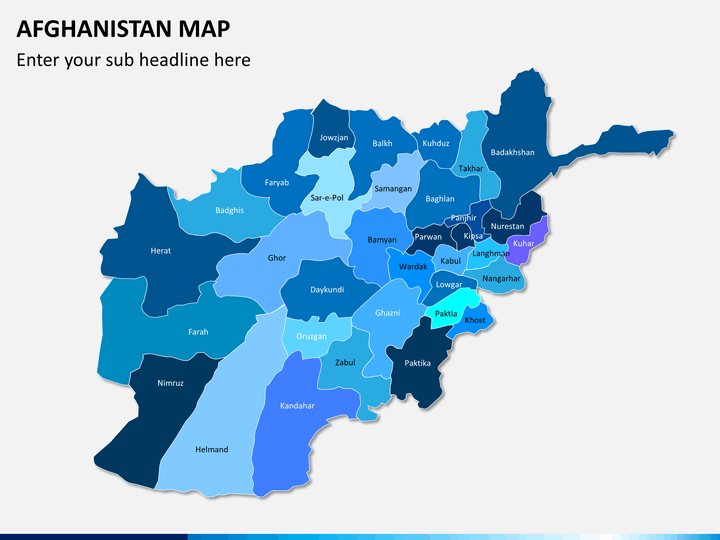 Afghanistan map PPT slide 1