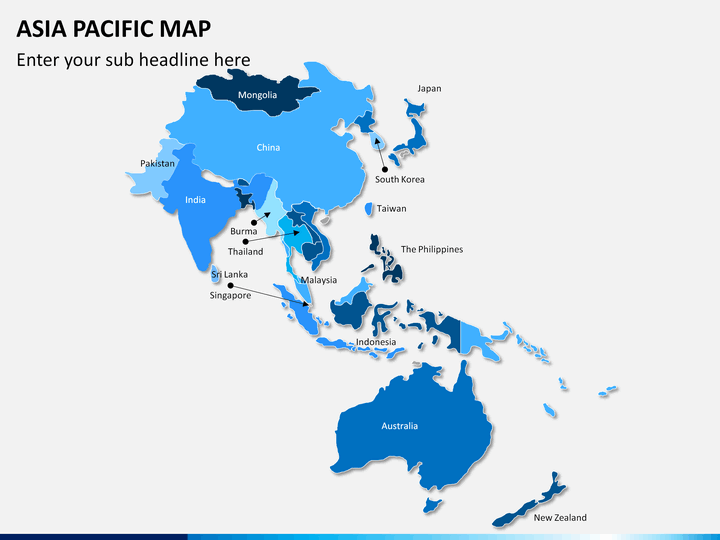 Asia - pacific map PPT slide 16