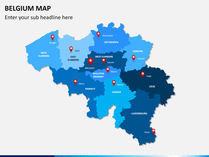 Belgium map PPT slide 2