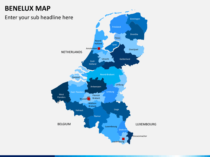 Benelux map PPT slide 1