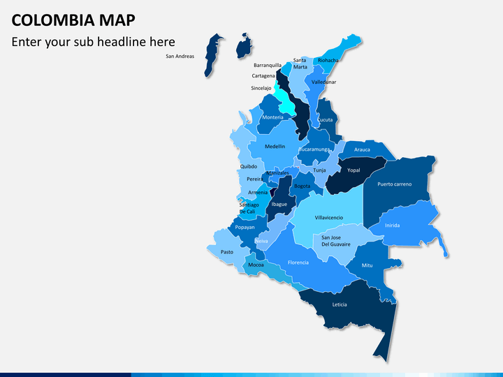 Colombia map PPT slide 1