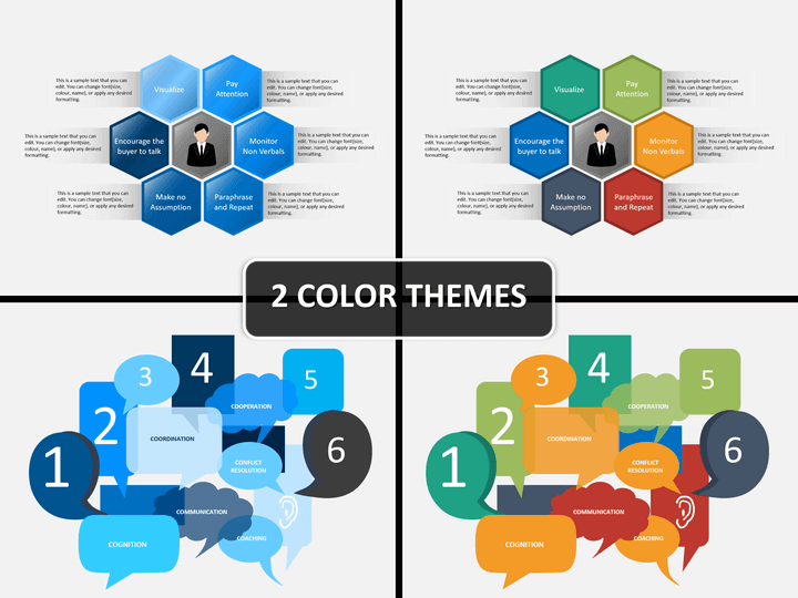 6 Aspects of effective listening PPT cover slide