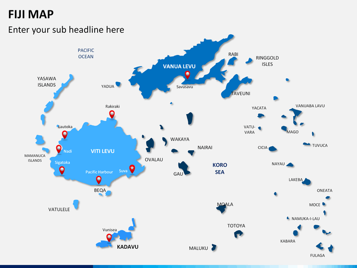 Fiji map PPT slide 1