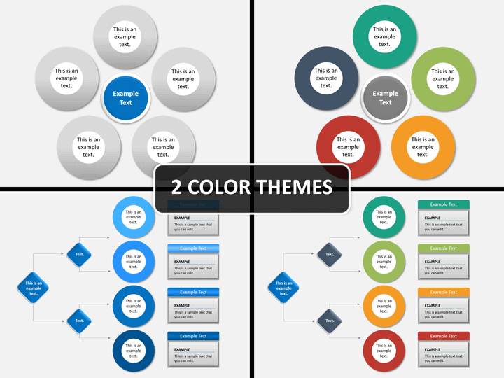 Flow chart with circles PPT cover slide