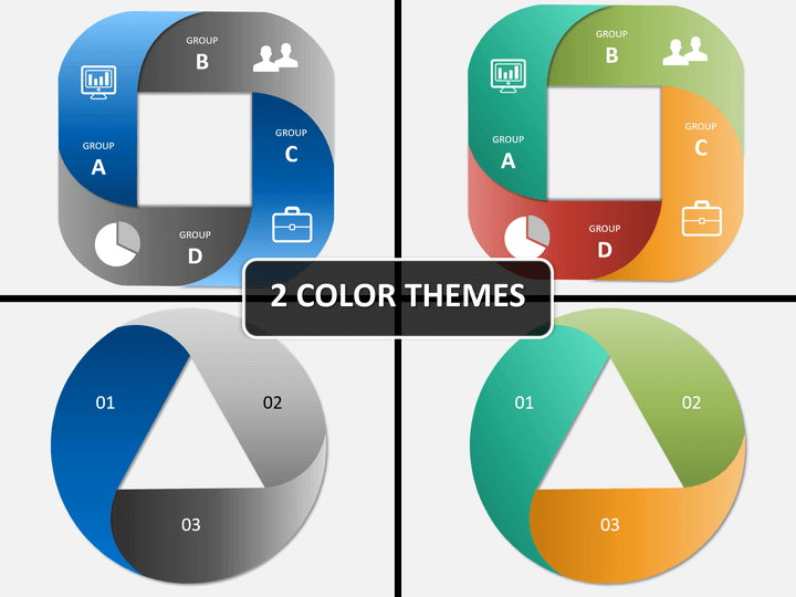 Folded circles PPT cover slide