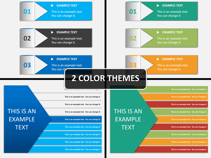 Horizontal arrows with text PPT cover slide