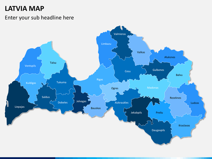 Latvia map PPT slide 2