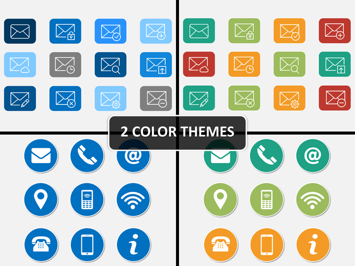 Messaging icons PPT cover slide