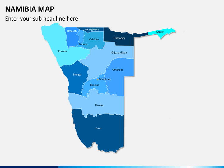 Namibia map PPT slide 2