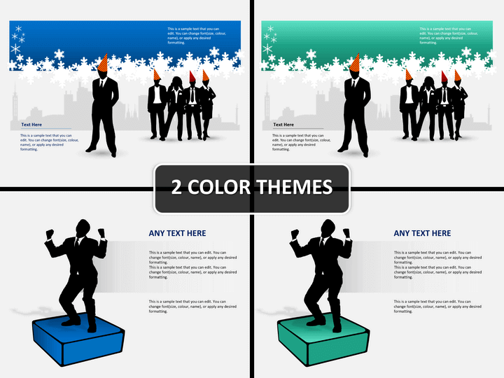 Silhouettes celebration PPT cover slide 