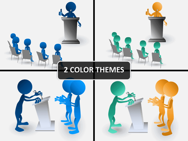 Slide man presenter PPT cover slide 