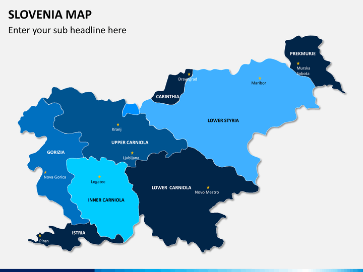 Slovenia map PPT slide 1