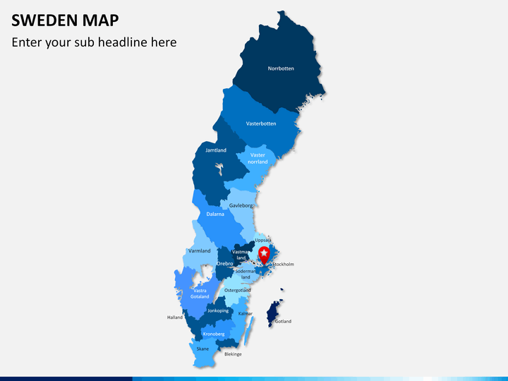 Sweden map PPT slide 2