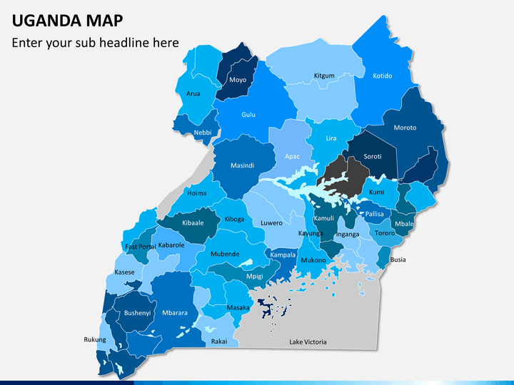 Uganda map PPT slide 1