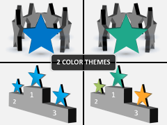 3D stars PPT cover slide 