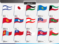 Asia flags PPT slide 2