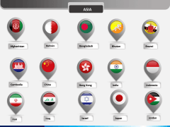 Country flag pins - type 2 PPT slide 1