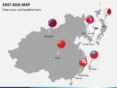 East asia map PPT slide 3
