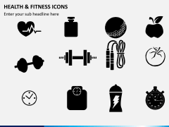 Health and fitness icons PPT slide 2