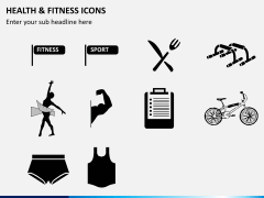Health and fitness icons PPT slide 4