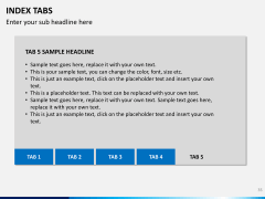 Index tabs PPT slide 35