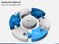 Puzzle pie chart 3d PPT slide 1