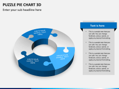 Puzzle pie chart 3d PPT slide 10