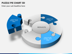 Puzzle pie chart 3d PPT slide 2