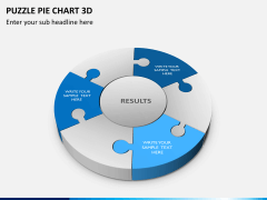 Puzzle pie chart 3d PPT slide 3