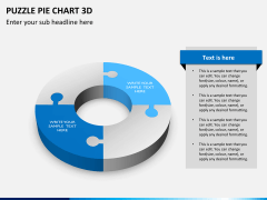 Puzzle pie chart 3d PPT slide 8