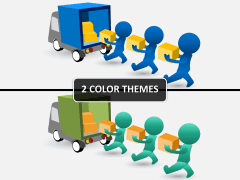 Slide man carrying goods PPT cover slide 
