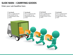Slide man carrying goods PPT slide 1