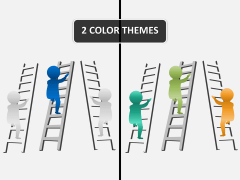 Slide man on stairs PPT cover slide 