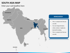 South asia map PPT slide 10