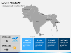 South asia map PPT slide 14