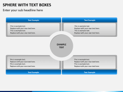 Sphere with text boxes PPT slide 4