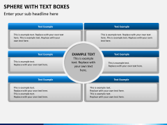 Sphere with text boxes PPT slide 5