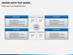 Sphere with text boxes PPT slide 7