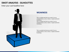 SWOT analysis with silhouettes PPT slide 4