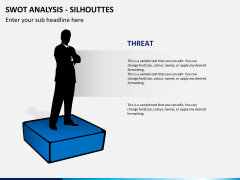SWOT analysis with silhouettes PPT slide 6