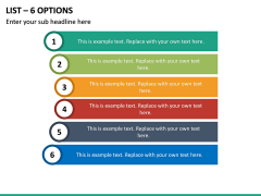 List – 6 Options PPT Slide 2