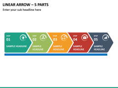 Linear Arrow – 5 Parts PPT Slide 2