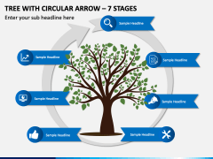 Tree With Circular Arrow – 7 Stages PPT Slide 1