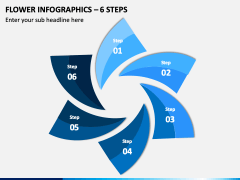 Flower Infographics – 6 Stages PPT Slide 1