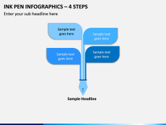 Ink Pen Infographics – 4 Steps PPT slide 1