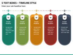 5 Text Boxes – Timeline Style PPT slide 2