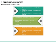 3 Items List - Numbered PPT slide 2