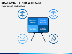 Blackboard – 4 Parts With Icons PPT Slide 1